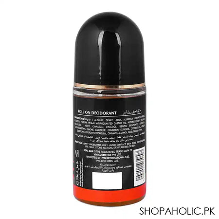 Real Man Pure Wood Deodorant Roll On, 48 Hours Lasting, Dermatologist Tested, For Men's, 50ml - Image 2