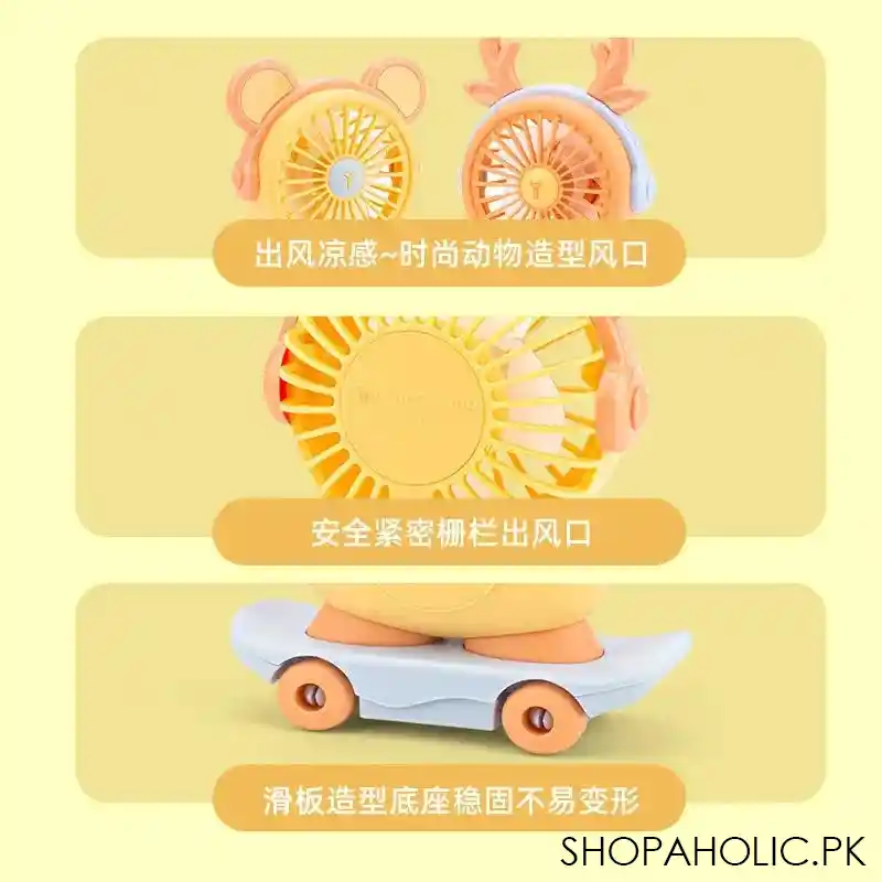 rechargable mini skateboard fan light image4