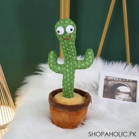 rechargeable  dancing cactus plush talkative kids toy image5