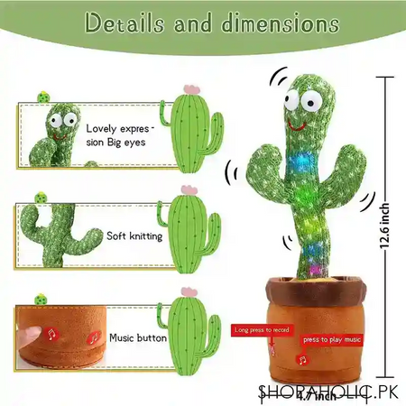 rechargeable  dancing cactus plush talkative kids toy image9