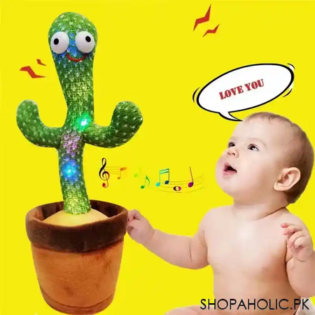rechargeable  dancing cactus plush talkative kids toy main image