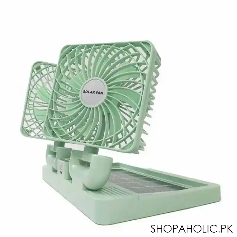 rechargeable double desktop solar fan image2