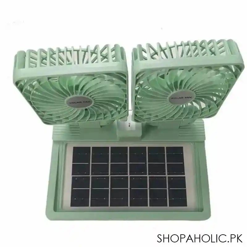 rechargeable double desktop solar fan image4