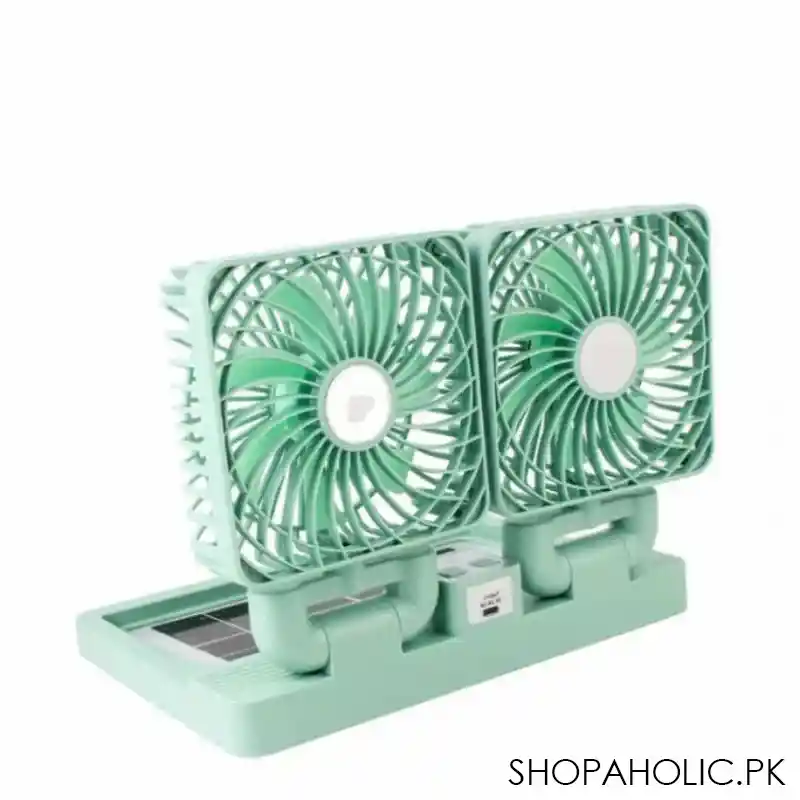 rechargeable double desktop solar fan main image