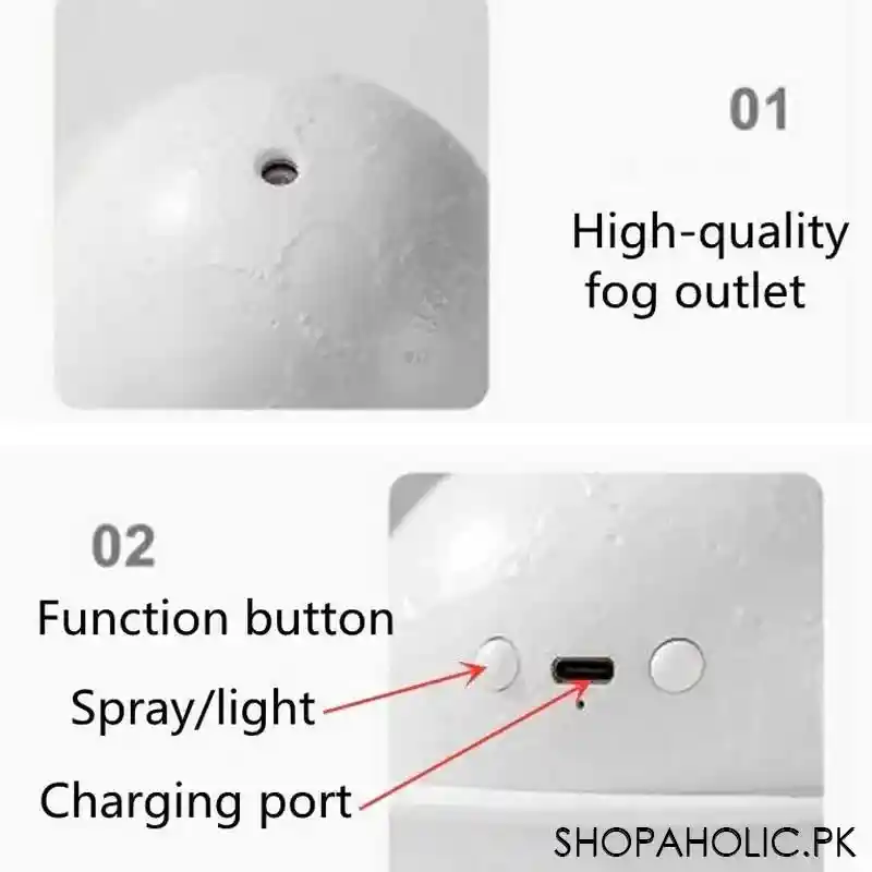 rechargeable led ultrasonic air humidifier diffuser lamp with colorful changing light and wooden stand image5