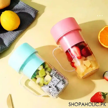 rechargeable mini portable juicer cup with straw for home, travel, outdoor image2