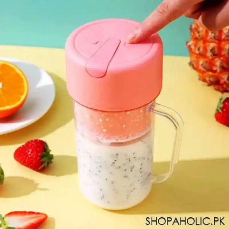 rechargeable mini portable juicer cup with straw for home, travel, outdoor image4
