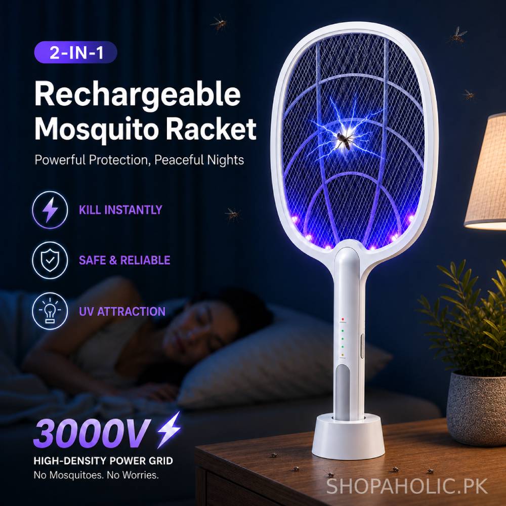 2 In 1 Rechargeable Mosquito Racket