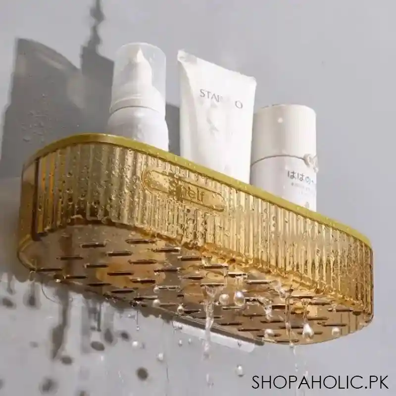 rectangle shaped acrylic bathroom shelf image3