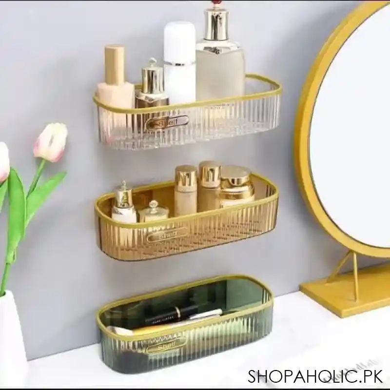rectangle shaped acrylic bathroom shelf main image