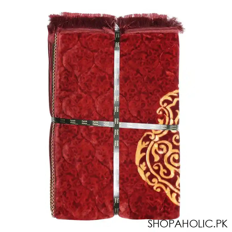 Red N Bed Ghilaf-E-Kaaba Prayer Mat, Hadiya Gift Box, Red - Image 2