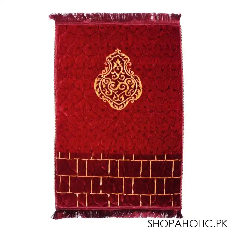 Red N Bed Ghilaf-E-Kaaba Prayer Mat, Hadiya Gift Box, Red - Main Image