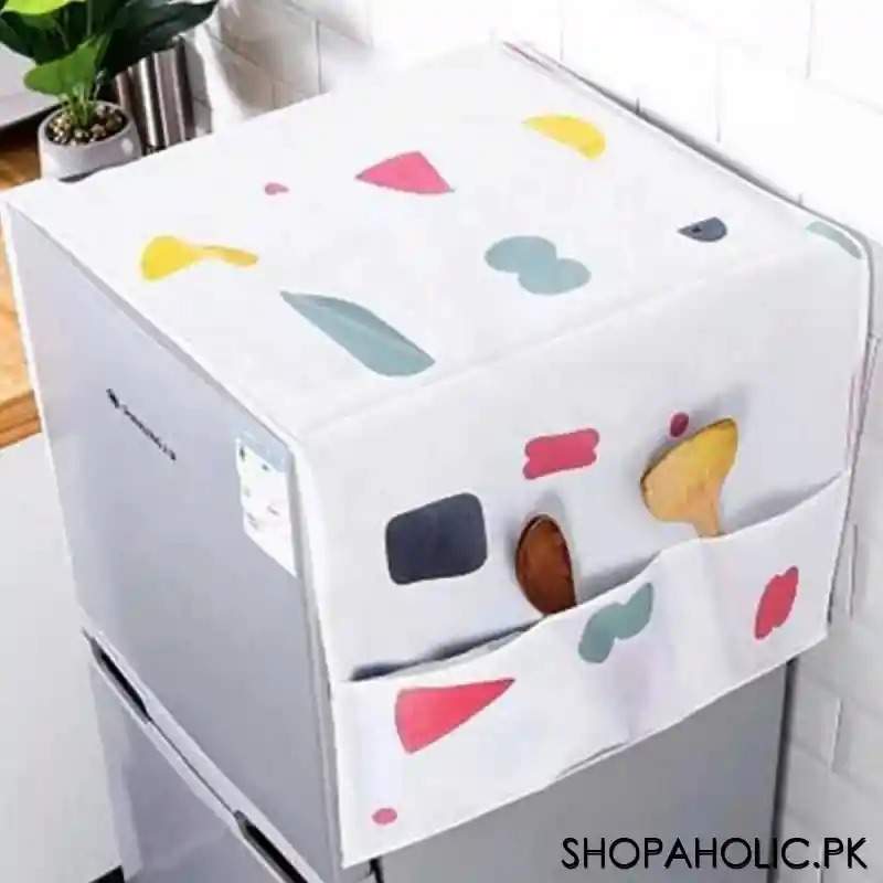Refrigerator Cover with Double Storage Pocket (Size: 54 x 130cm)