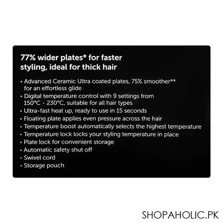Remington Pro-Ceramic Extra Wide Plate Hair Straightener, S-5527 - Image 5