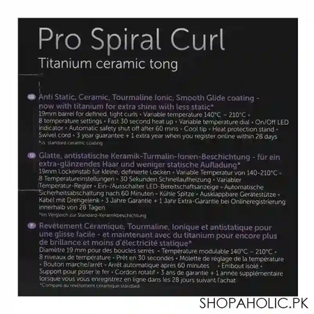 remington pro spiral curl titanium ceramic tong, 19mm, ci5519 image4
