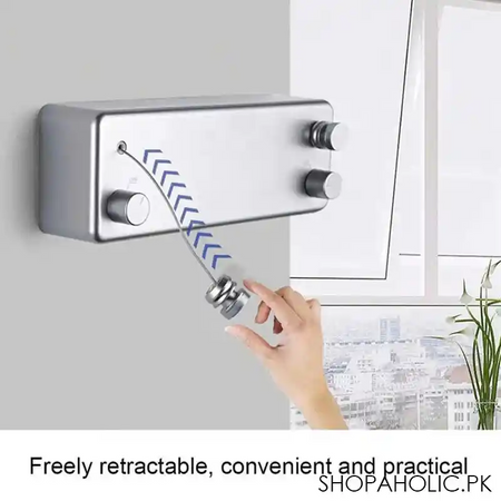 retractable double rope clothesline stainless steel washing line adjustable length 4.2 meter for indoor image2