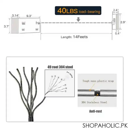 retractable double rope clothesline stainless steel washing line adjustable length 4.2 meter for indoor image6