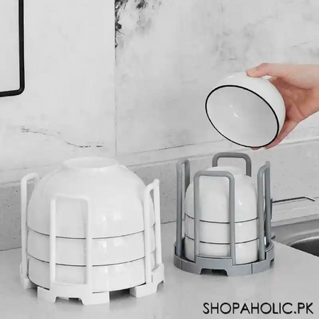 retractable drain storage rack desktop bowl holder image3