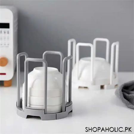 retractable drain storage rack desktop bowl holder image4