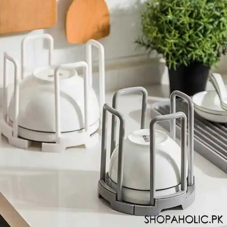 retractable drain storage rack desktop bowl holder image5