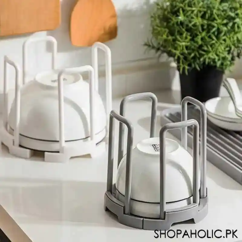 retractable drain storage rack desktop bowl holder image5