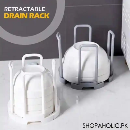 retractable drain storage rack desktop bowl holder main image