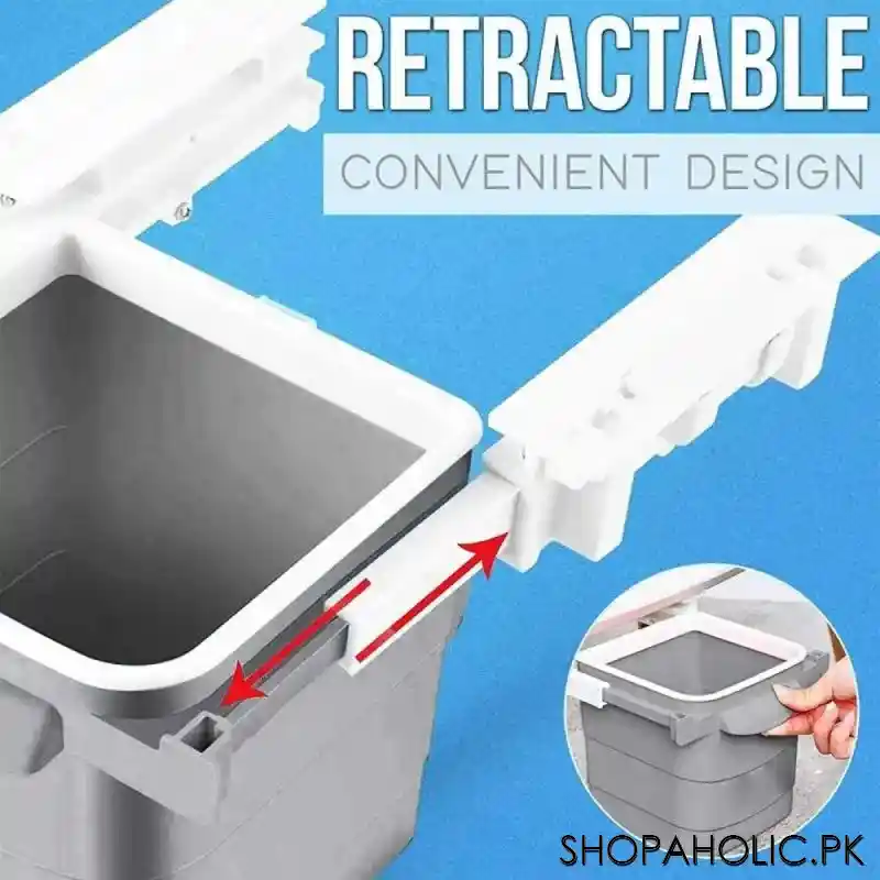 retractable hidden waste bin under table image4