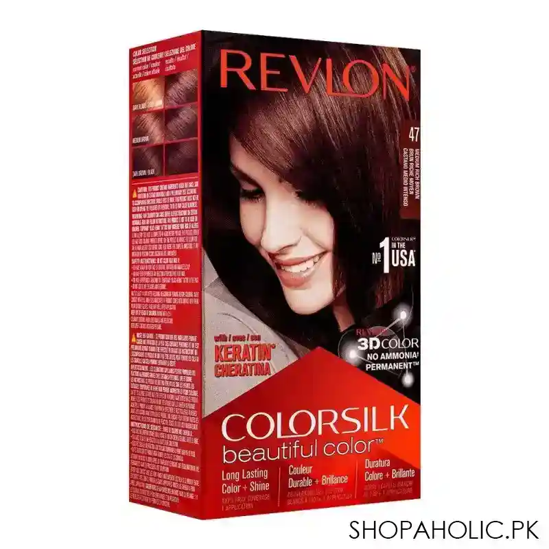 revlon colorsilk hair color, medium rich brown, 47 main image
