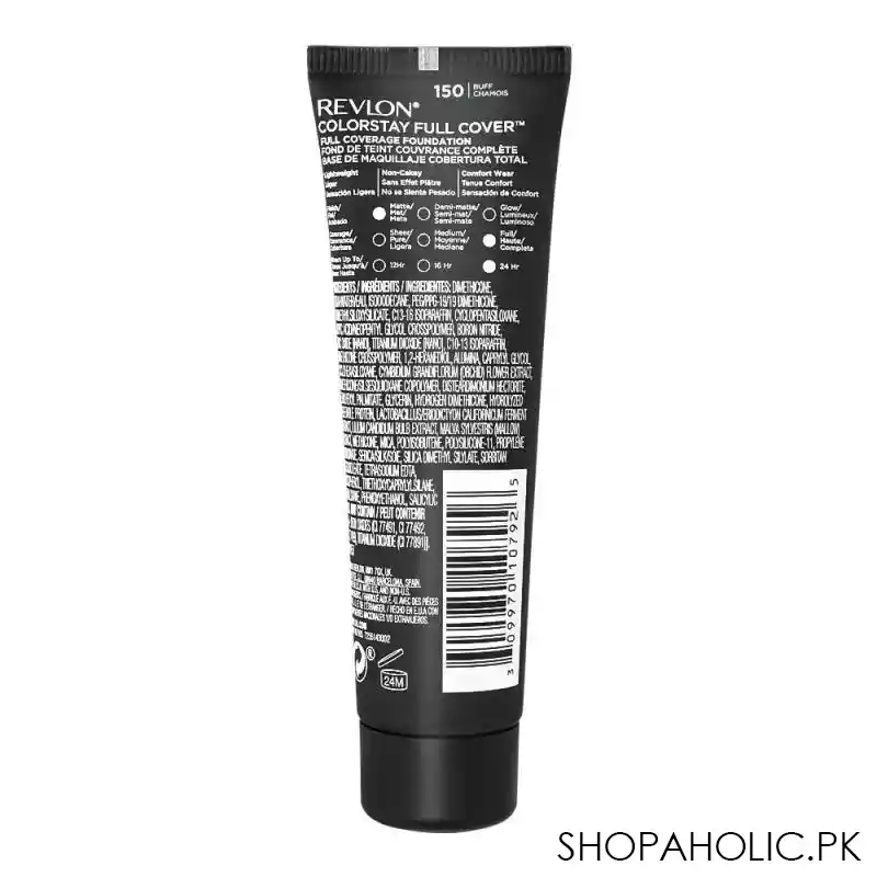 revlon colorstay full coverage matte foundation, 150 buff image2