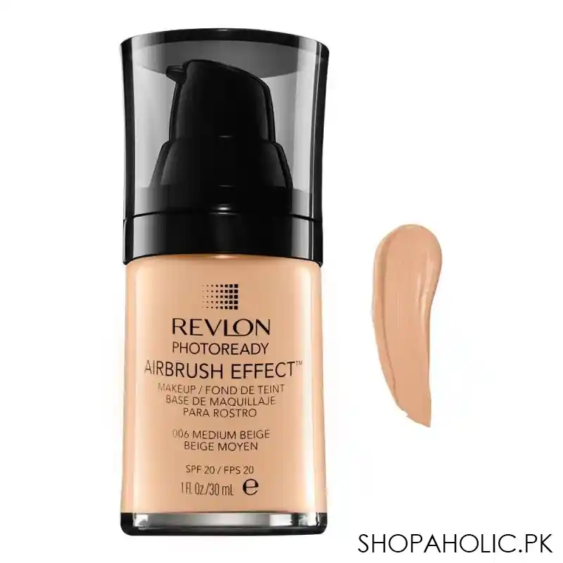 revlon photoready airbrush makeup, 006 medium beige, 30ml main image