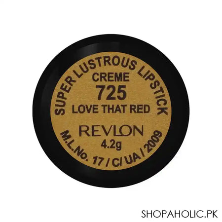 Revlon Super Lustrous Creme Lipstick, 725 Love That Red - Image 3