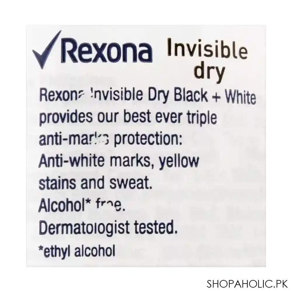 rexona motion sense invisible dry black + white roll on deodorant, 50ml image3