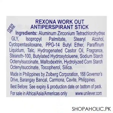 Rexona Motion sense Workout Hi-Impact Deodorant Stick, Antiperspirant, 48 Hours Lasting, 40g - Image 3