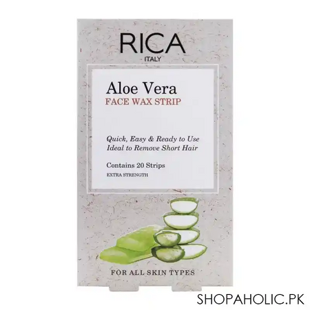 rica aloe vera cold face wax strip, all skin types, 20 pack main image