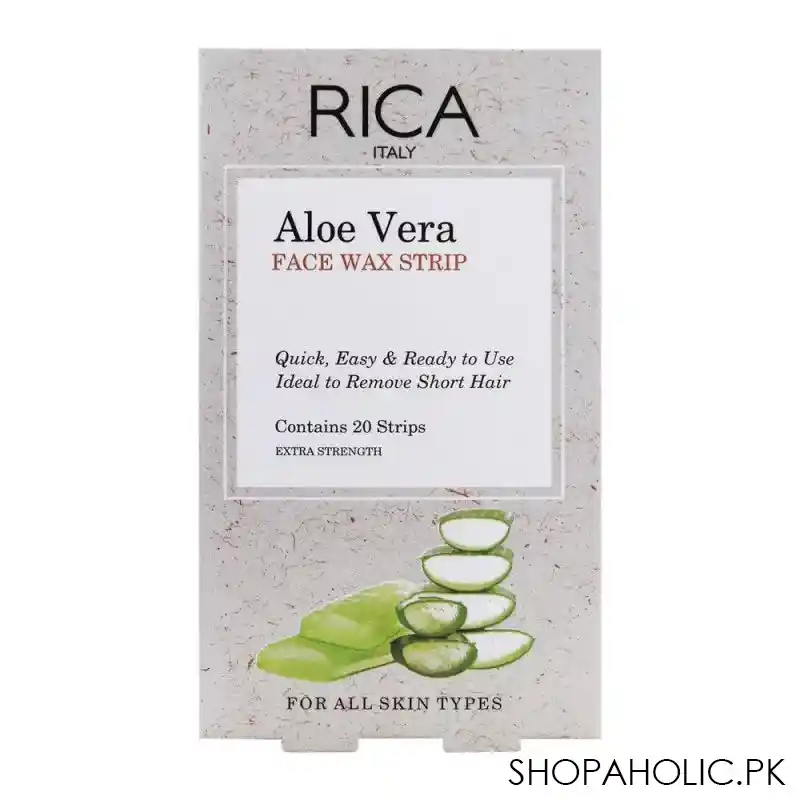 rica aloe vera cold face wax strip, all skin types, 20 pack main image