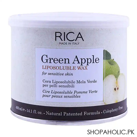 RICA Green Apple Sensitive Skin Liposoluble Wax 400ml - Main Image