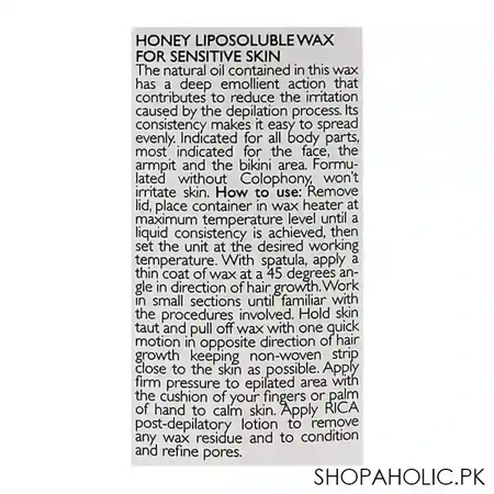 rica honey liposoluble wax, for sensitive skin, 400ml image2