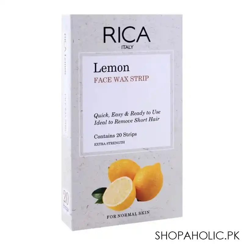 rica lemon face wax strip, 20 pack, for normal skin main image