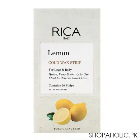rica lemon legs & body normal skin cold wax strip 20 pack main image