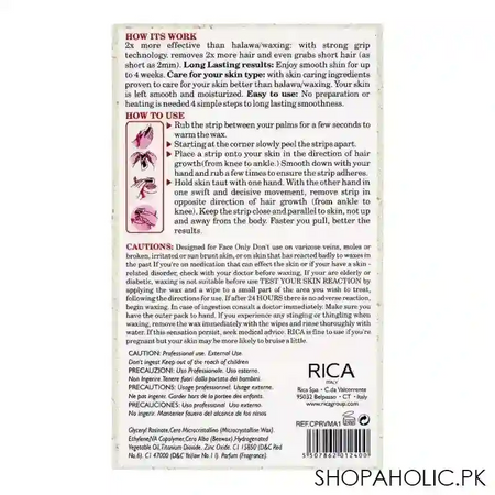 rica orange face wax strips, all skin types, 20 pack image3