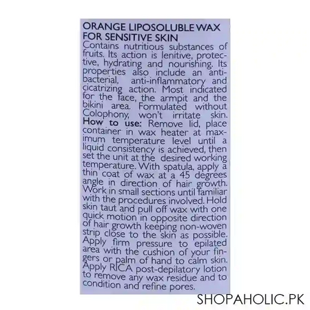 rica orange sensitive skin liposoluble wax 800ml image3