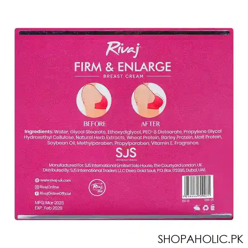 Rivaj Firm & Enlarge Breast Cream, 50g - Image 3