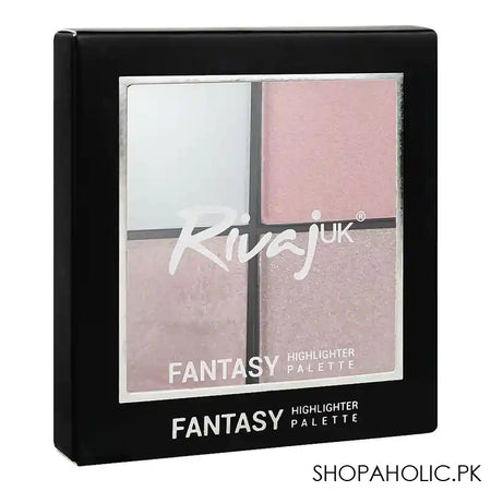 Rivaj UK 4 In 1 Fantasy Highlighter Palette, Long-Wearing, 01 - Main Image