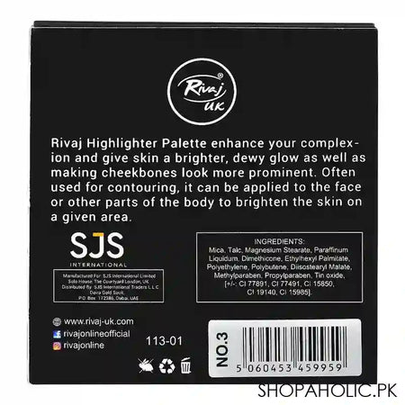 Rivaj UK 4 In 1 Fantasy Highlighter Palette, Long-Wearing, 03 - Image 2