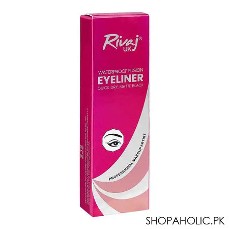 Rivaj UK Quick Dry Matte Waterproof Fusion Eyeliner, Black - Image 3