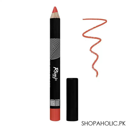 Rivaj UK The Color Art Long Lasting Waterproof Lipstick Pencil, 32 Orange Red - Image 2