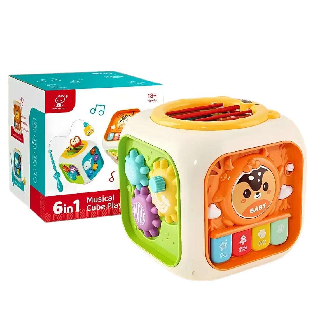 6 in 1 Activity Cube Box With Piano And Drum For Toddlers