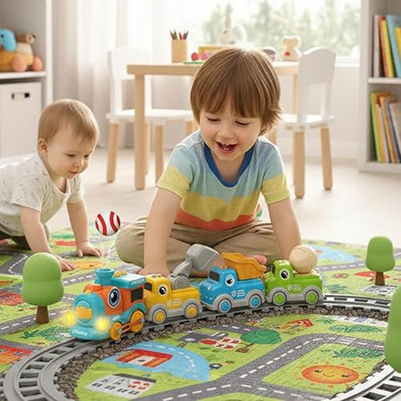 18 pcs kids dinosaur ball blowing train track set