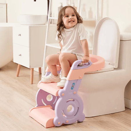 Ladder Potty Training Seat Commode Cover With Step Stool