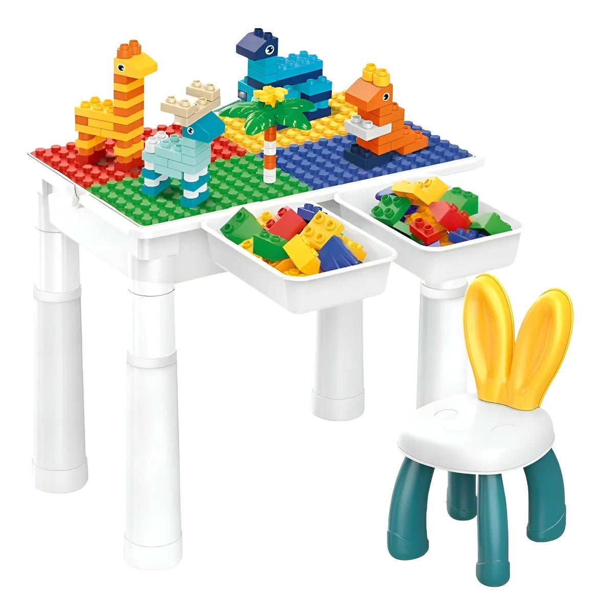 2-in-1 Creative Building Blocks Table (102 Pcs)